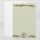 Pentakel op hout briefpapier (Voorkant / Achterkant)