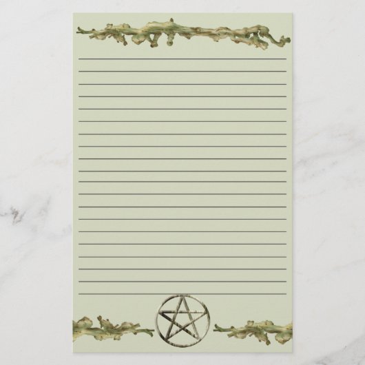 Pentakel op hout, gelaagd briefpapier (Voorkant)