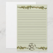 Pentakel op hout, gelaagd briefpapier (Voorkant / Achterkant)