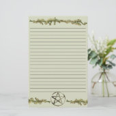 Pentakel op hout, gelaagd briefpapier (Staand voorkant)