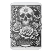 Pentakel Skelet Skull & Rozen Tarot Art Badmat (Voorkant Verticaal)