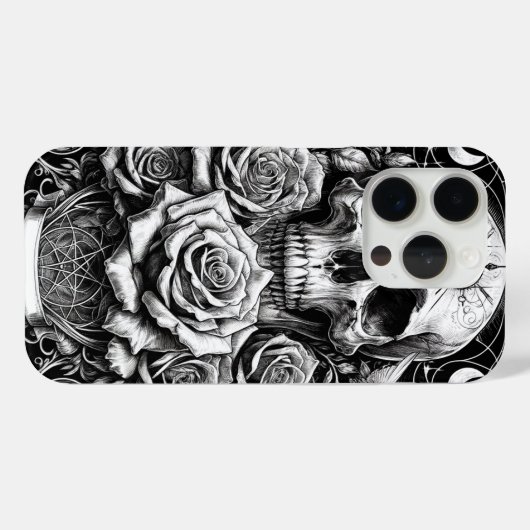 Pentakel Skelet Skull & Rozen Tarot Art Case-Mate iPhone Case (Achterkant (horizontaal))