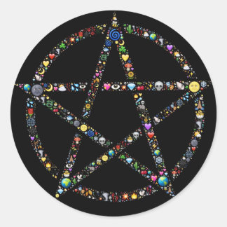 Pentakel Vijf Elementen Ronde Sticker