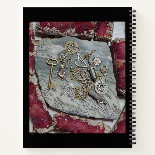 Pentakels op Dendritic Opal and Roos Sage Notitieb Notitieboek (Achterkant)