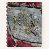 Pentakels op Dendritic Opal and Roos Sage Notitieb Notitieboek (Voorkant)