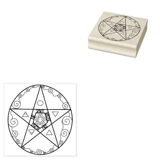 Pentakelsymbool Rubberstempel (Gestempeld)