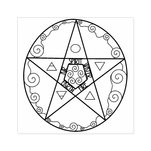 Pentakelsymbool Rubberstempel (Afrduk)