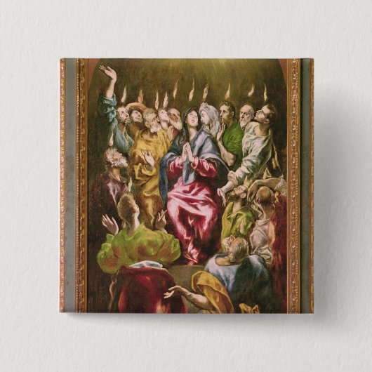 Pentecost, c.1604-14 vierkante button 5,1 cm (Voorkant)