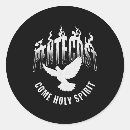 Pentecost Come Holy Spirit Catholic Dove  Ronde Sticker (Voorkant)