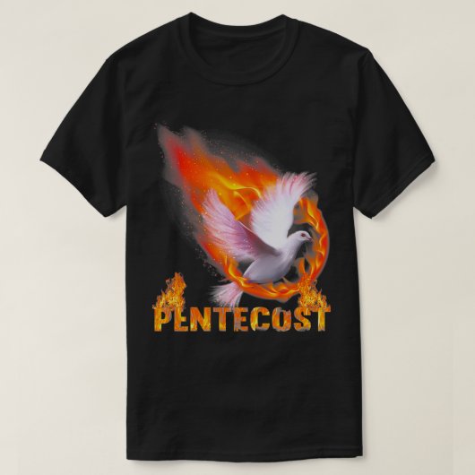 Pentecost Doves Fire Flame Heilige Geest Katholiek T-shirt (Design voorkant)