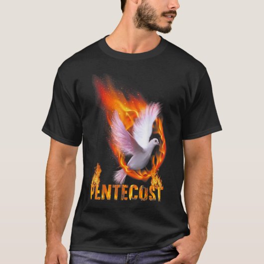Pentecost Doves Fire Flame Holy Spirit Catholic TS T-shirt (Voorkant)