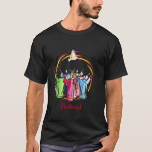Pentecost Doves Tongues Fire Flame Heilige Geest C T-shirt