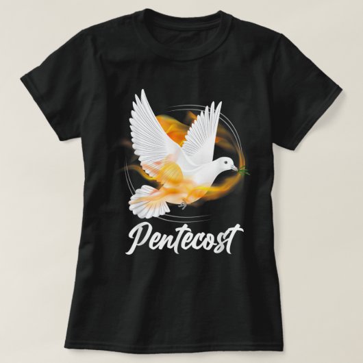 Pentecost Doves Tongues Fire Flame Heilige Geest C T-shirt (Design voorkant)