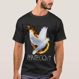 Pentecost Doves Tongues of Fire Flame Acts Heilige T-shirt