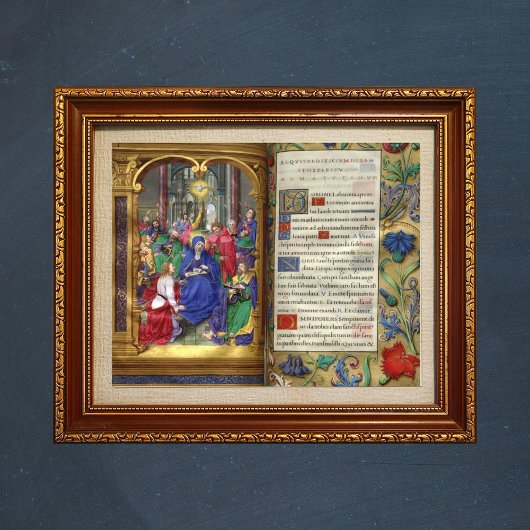 Pentecost Scene Medieval Renaissance Manuscript Poster