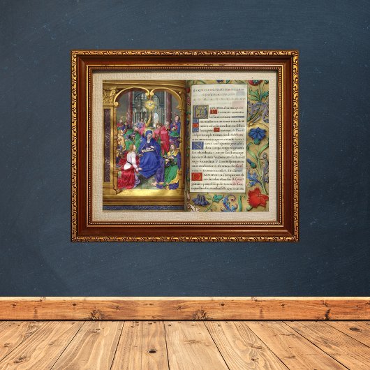 Pentecost Scene Medieval Renaissance Manuscript Poster