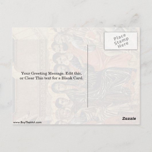 Pentecost van Duccio Briefkaart (Achterkant)