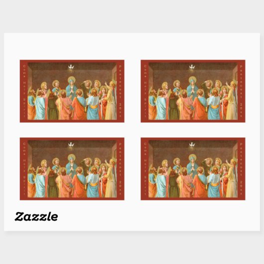 Pentecost: Verdaling van de Heilige Geest (SB 01) Rechthoekige Sticker (Vel)