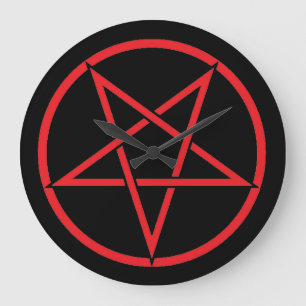 Pentegram-wandklok Grote Klok