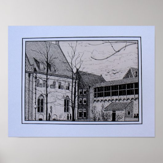 Pentekening Refter Zwolle vlakbij Librije Poster (Voorkant)