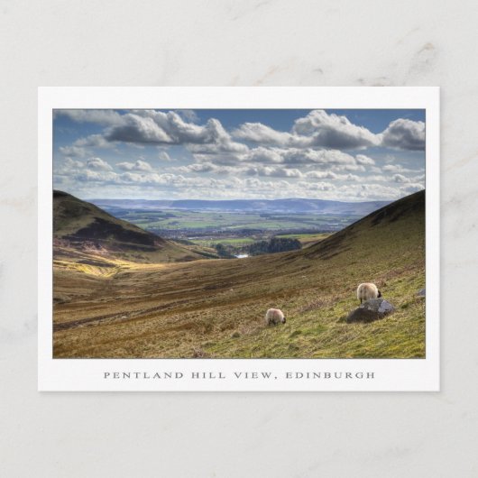 Pentland Hill Uitzicht, Edinburgh Briefkaart (Voorkant)