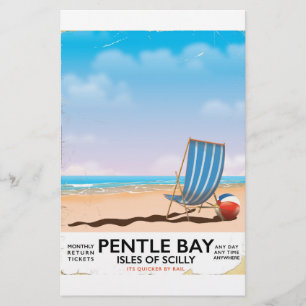 Pentle Bay Isles of Scilly reisposter Briefpapier