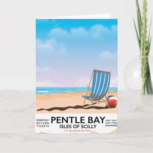 Pentle Bay Isles of Scilly reisposter Feestdagen Kaart (Voorkant)