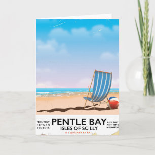 Pentle Bay Isles of Scilly reisposter Feestdagen Kaart