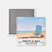 Pentle Bay Isles of Scilly reisposter Magneet (Voorkant / Achterkant)