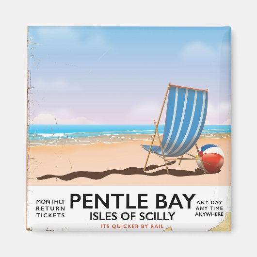 Pentle Bay Isles of Scilly reisposter Magneet (Voorkant)
