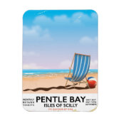 Pentle Bay Isles of Scilly reisposter Magneet (Verticaal)