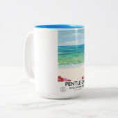 Pentle Bay, Tresco, Scilly-eilanden Tweekleurige Koffiemok (Voorkant links)