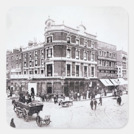 Pentonville Road scene, Islington, Londen Vierkante Sticker (Voorkant)