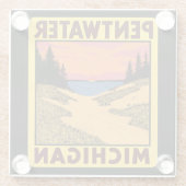  Pentwater Michigan Glazen Onderzetter (Achterkant)