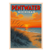  Pentwater Sunset Poster