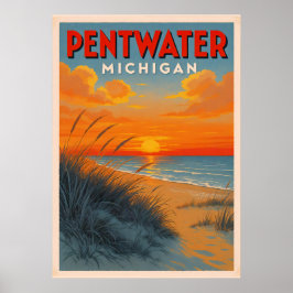  Pentwater Sunset Poster