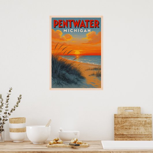  Pentwater Sunset Poster (Keuken)
