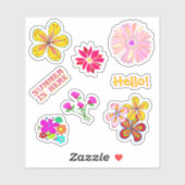 Penvriend bloemvormige stickers handgetekend (Vel)