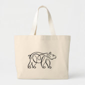 Penwork kalligrafisch Beer Grote Tote Bag (Voorkant)