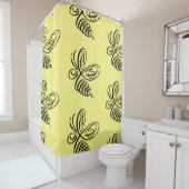 Penwork kalligrafische honingbij douchegordijn (In situ)