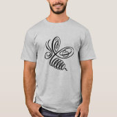 Penwork kalligrafische honingbij t-shirt (Voorkant)