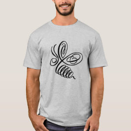 Penwork kalligrafische honingbij t-shirt