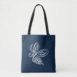 Penwork kalligrafische honingbij tote bag