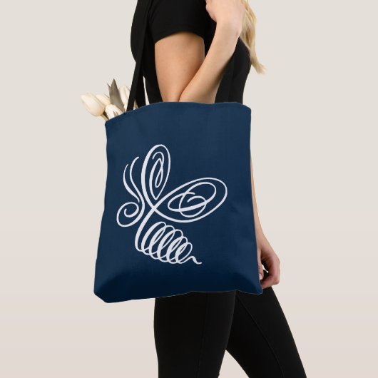 Penwork kalligrafische honingbij tote bag (Dichtbij)