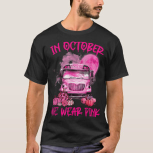 Peny School Bus Driver Leopard Breast Cancer Aware T-shirt