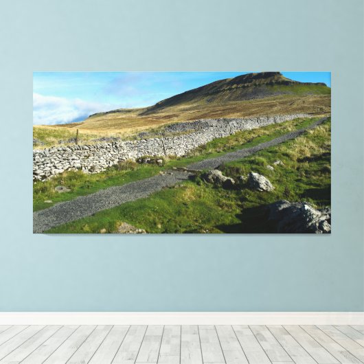 Penyghent-beklimming Canvas Afdruk (Insitu (Houten vloer))