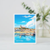 Penzance Cornwall vintage reisillustratie Briefkaart (Staand voorkant)