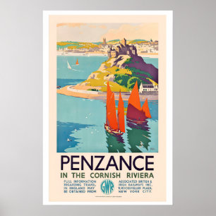 Penzance in de Cornische Rivièra - Reisreclame uit Poster