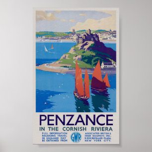 Penzance in de Cornish Riviera Vintage Poster 193