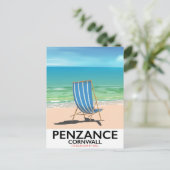 Penzance strand Devon vintage reisposter Briefkaart (Staand voorkant)